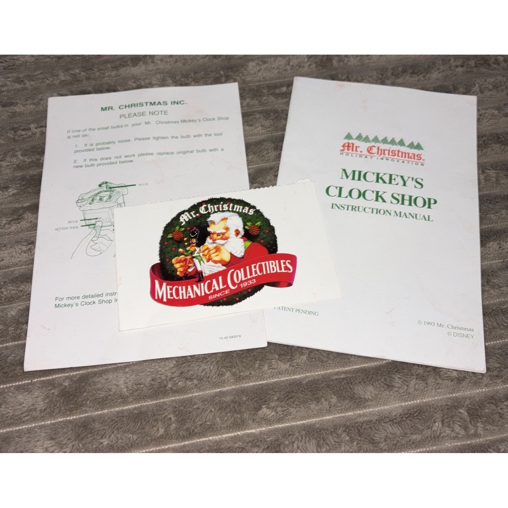 Replacement Part INSTRUCTIONS‎ *only* for Disney Mickey's Clock Shop